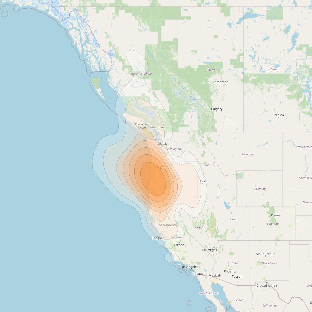 Echostar 17 at 107° W downlink Ka-band Spot U10DL beam coverage map