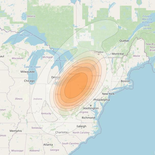 Echostar 17 at 107° W downlink Ka-band Spot U24DL beam coverage map