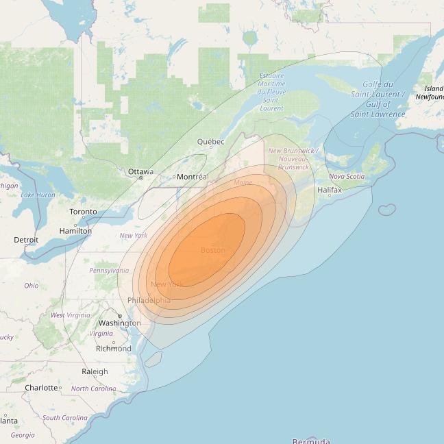 Echostar 17 at 107° W downlink Ka-band Spot U26DL beam coverage map