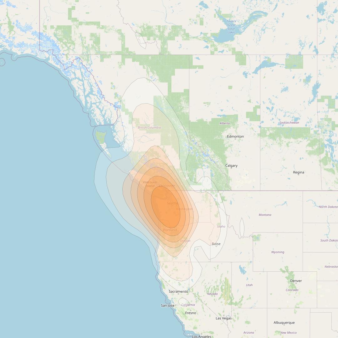 Echostar 17 at 107° W downlink Ka-band Spot U51DL beam coverage map