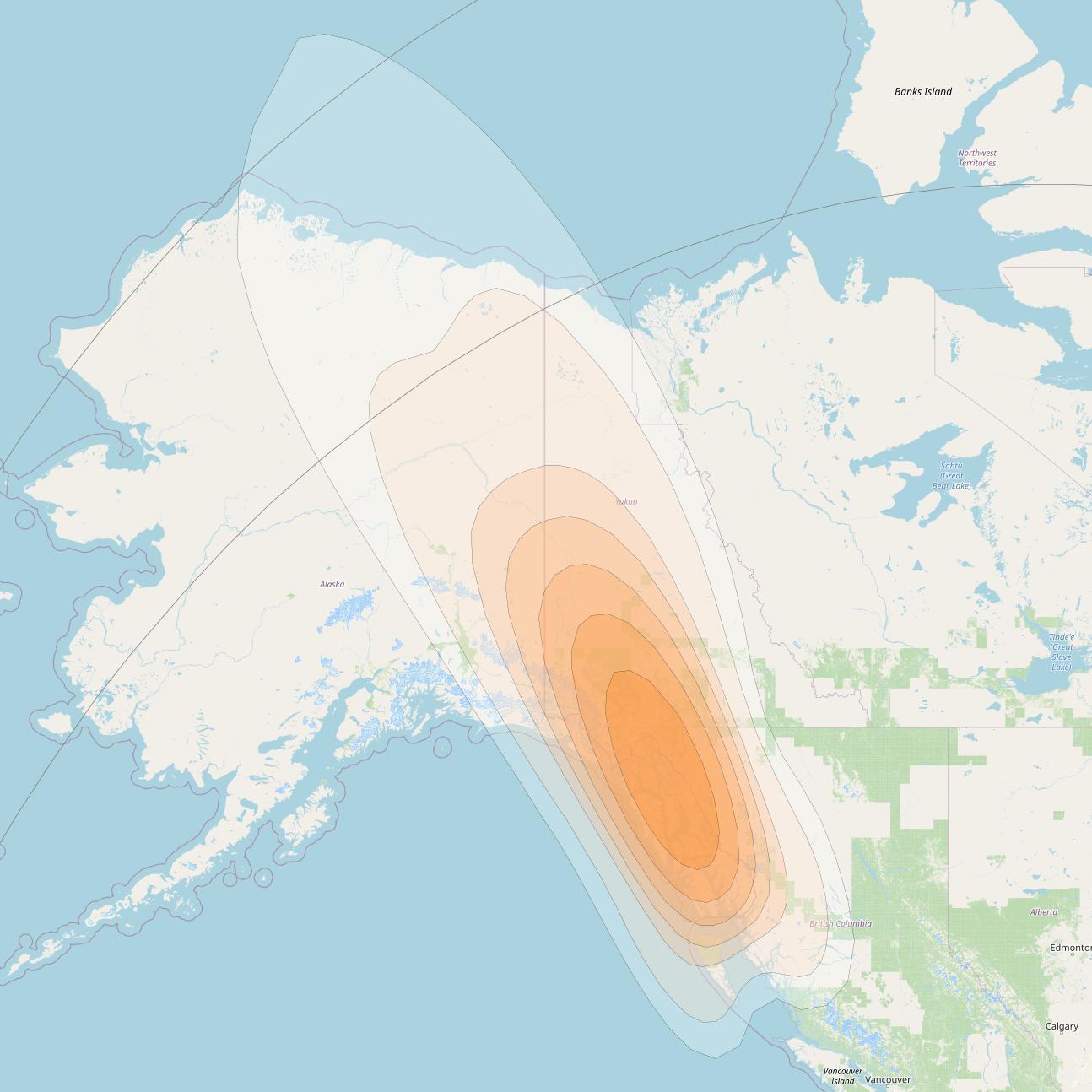 ViaSat 1 at 115° W downlink Ka-band Gateway G17DL beam coverage map