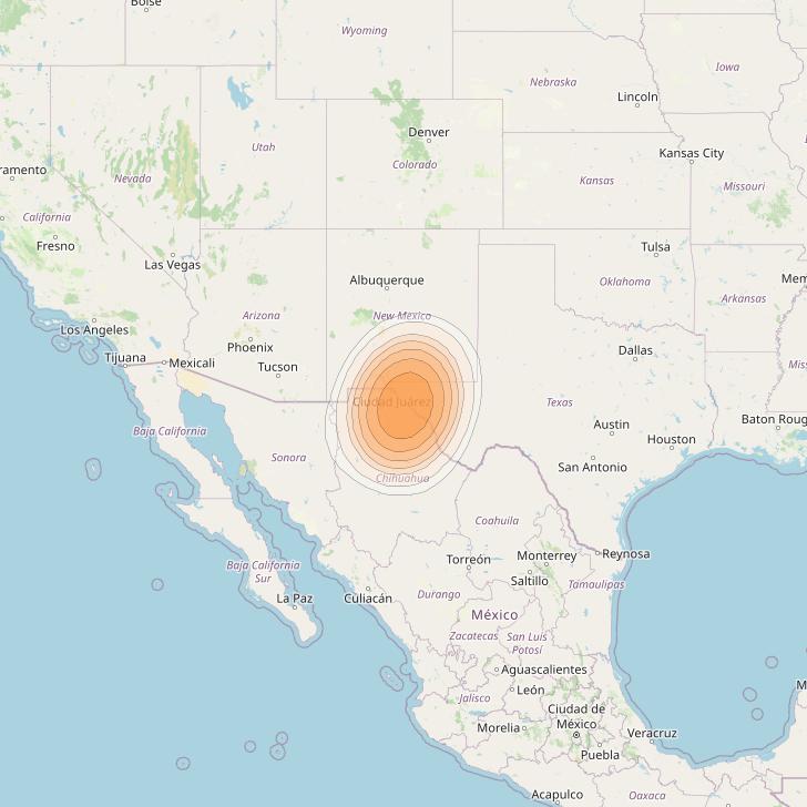 ViaSat 1 at 115° W downlink Ka-band Gateway G3DR beam coverage map