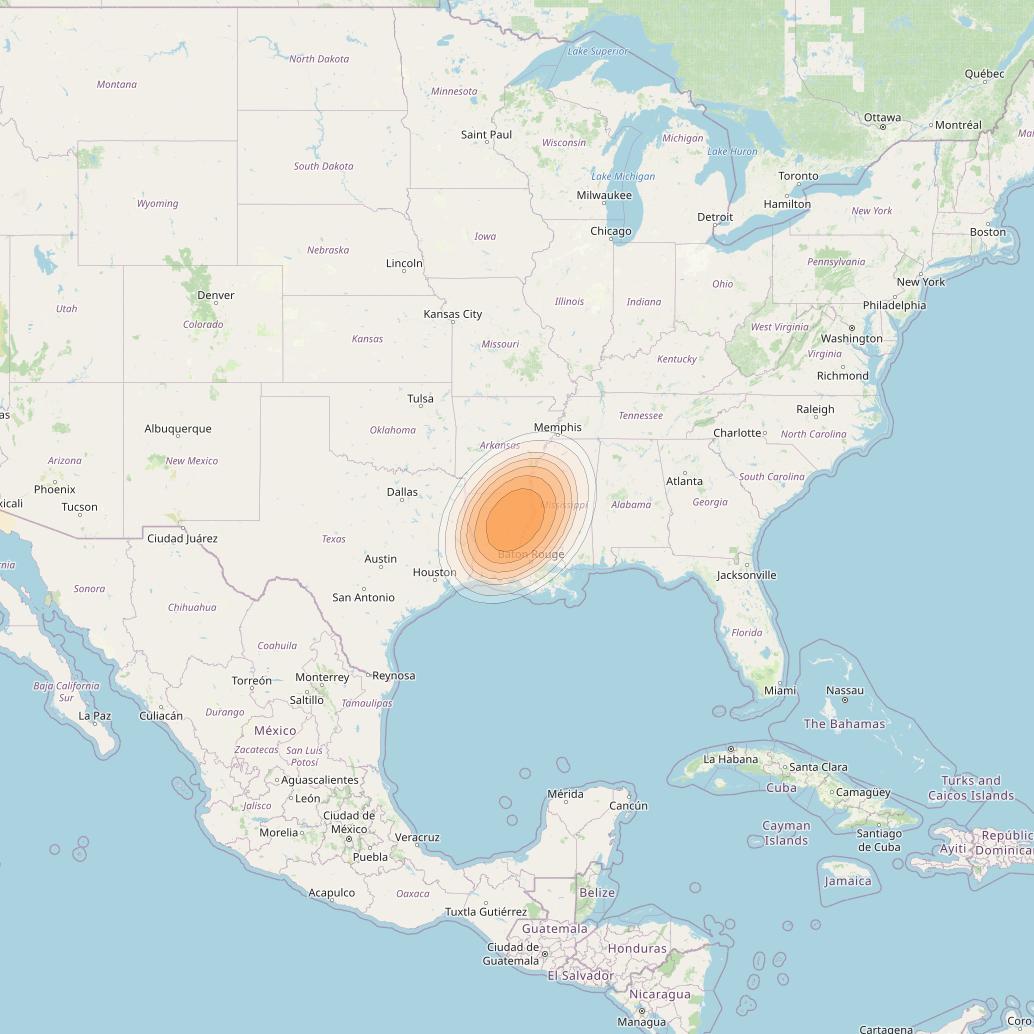 ViaSat 1 at 115° W downlink Ka-band Spot U40DL beam coverage map