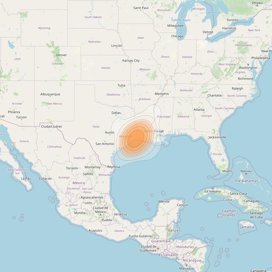 ViaSat 1 at 115° W downlink Ka-band Spot U47DR beam coverage map