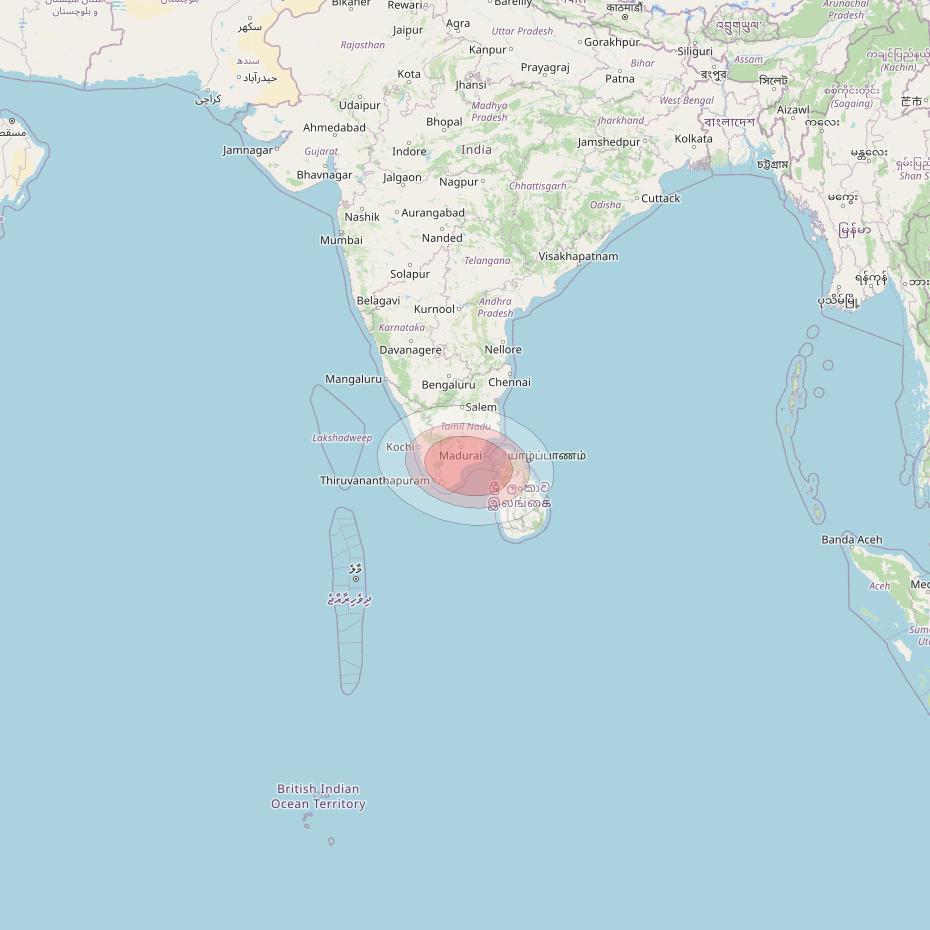 Thaicom 4 at 119° E downlink Ku-band Spot 115 beam coverage map