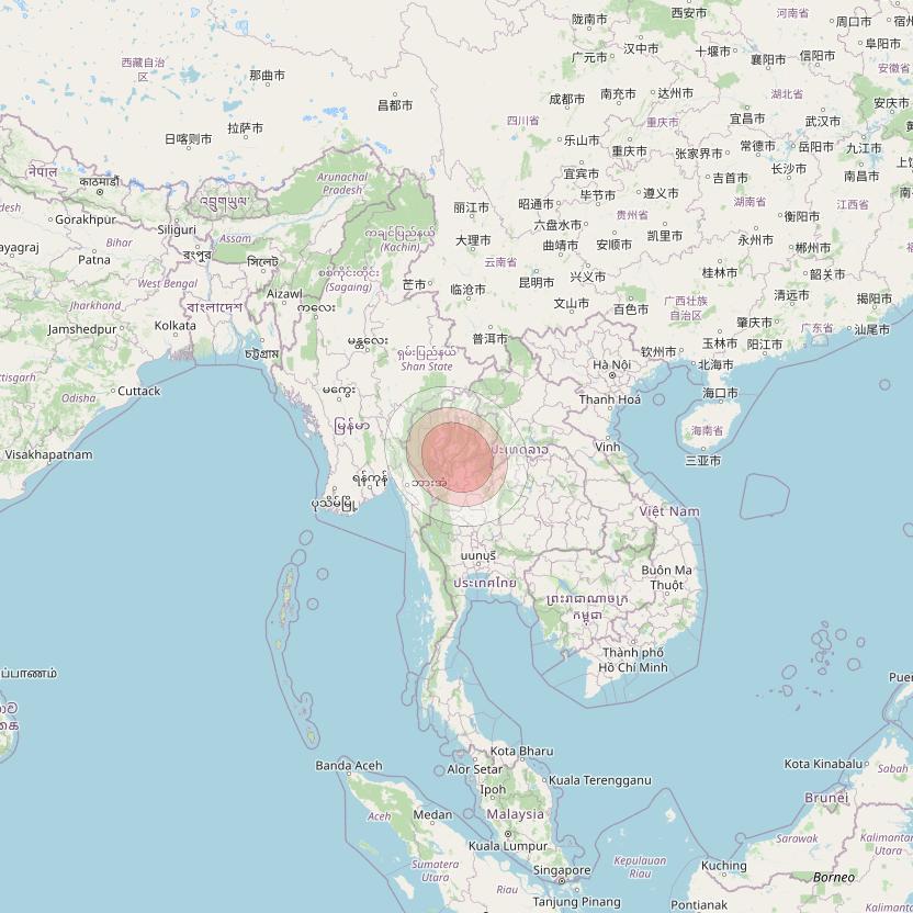 Thaicom 4 at 119° E downlink Ku-band Spot 203 beam coverage map