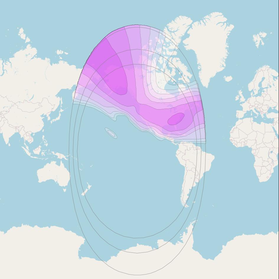 Horizons 1 at 127° W downlink C-band North America Beam coverage map