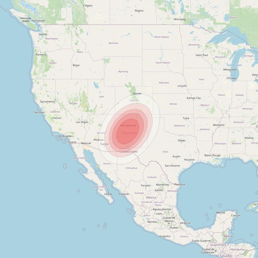 Ciel 2 at 129° W downlink Ku-band  NewMexicoSB35 Spot Beam coverage map