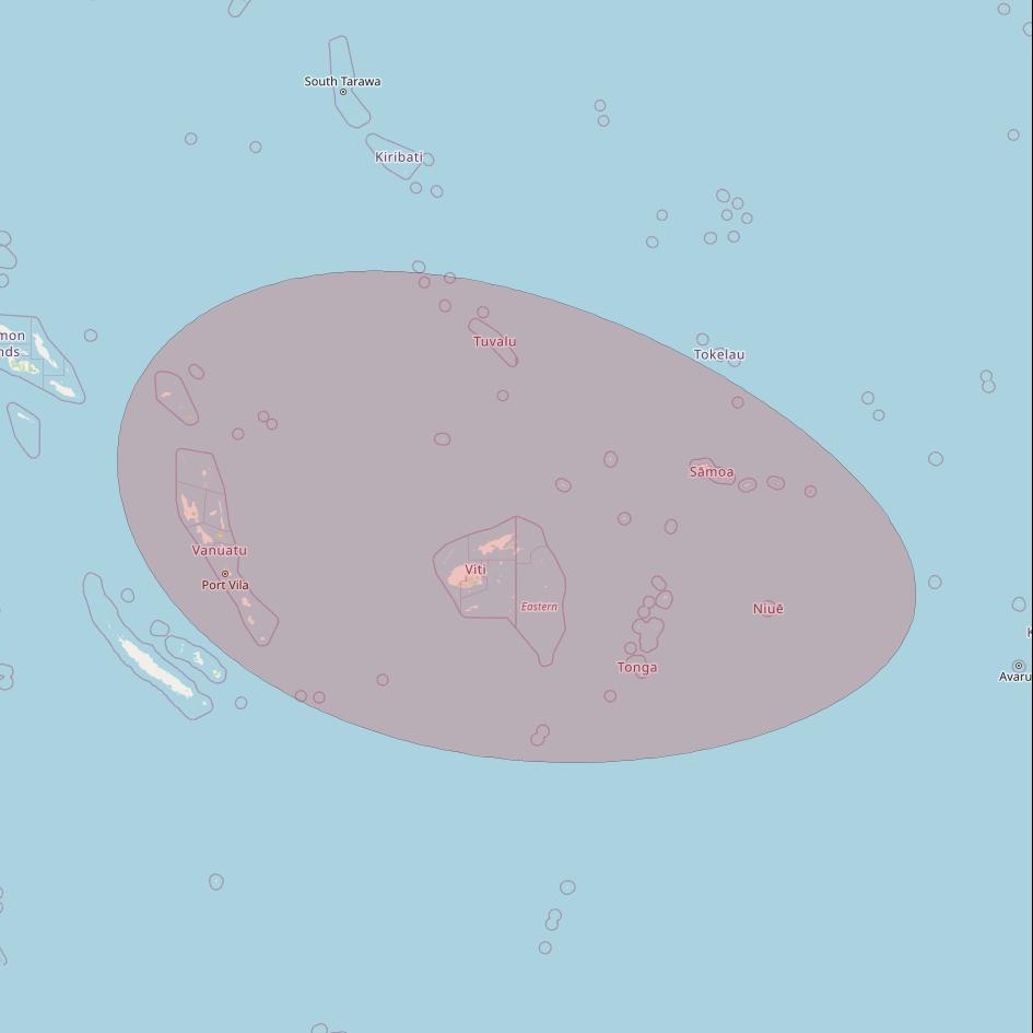 APSTAR 6D at 134° E downlink Ku-band S73 User Spot beam coverage map