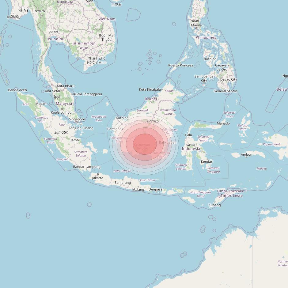 Telstar 18V at 138° E downlink Ku-band HTS05TX Spot beam coverage map