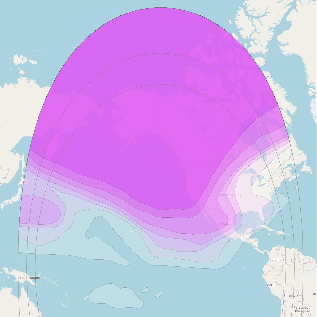 AMC 6 at 139° W downlink C-band North America beam coverage map