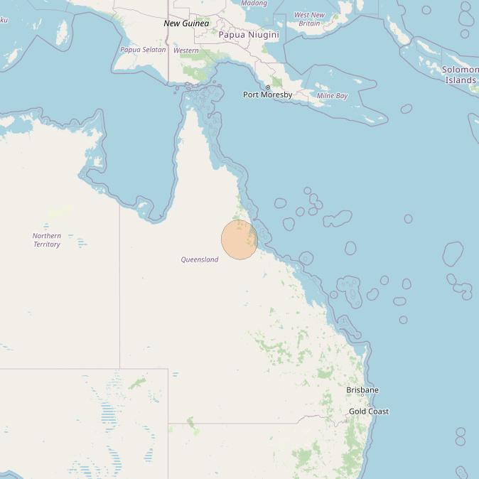 NBN-Co 1A at 140° E downlink Ka-band 01 (Cairns) narrow spot beam coverage map