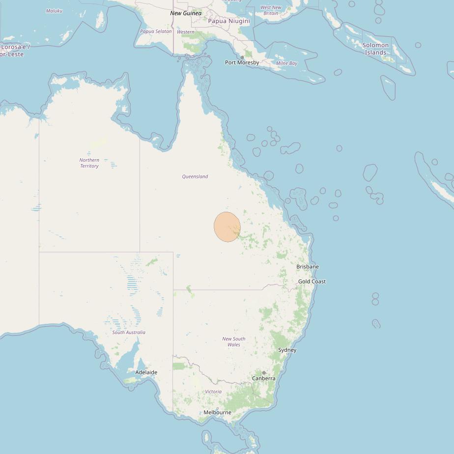 NBN-Co 1A at 140° E downlink Ka-band 09 narrow spot beam coverage map