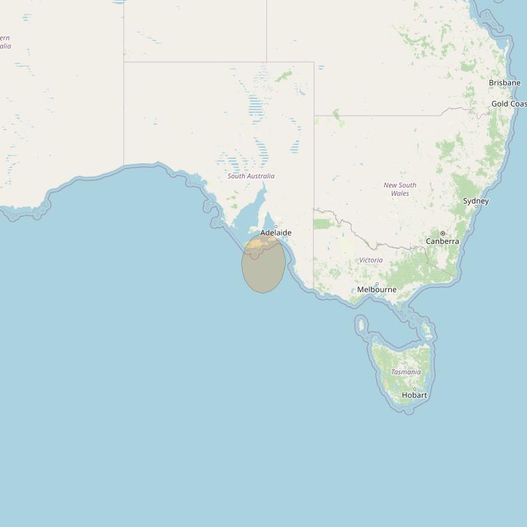 NBN-Co 1A at 140° E downlink Ka-band 44 (Kangaroo Island) narrow spot beam coverage map