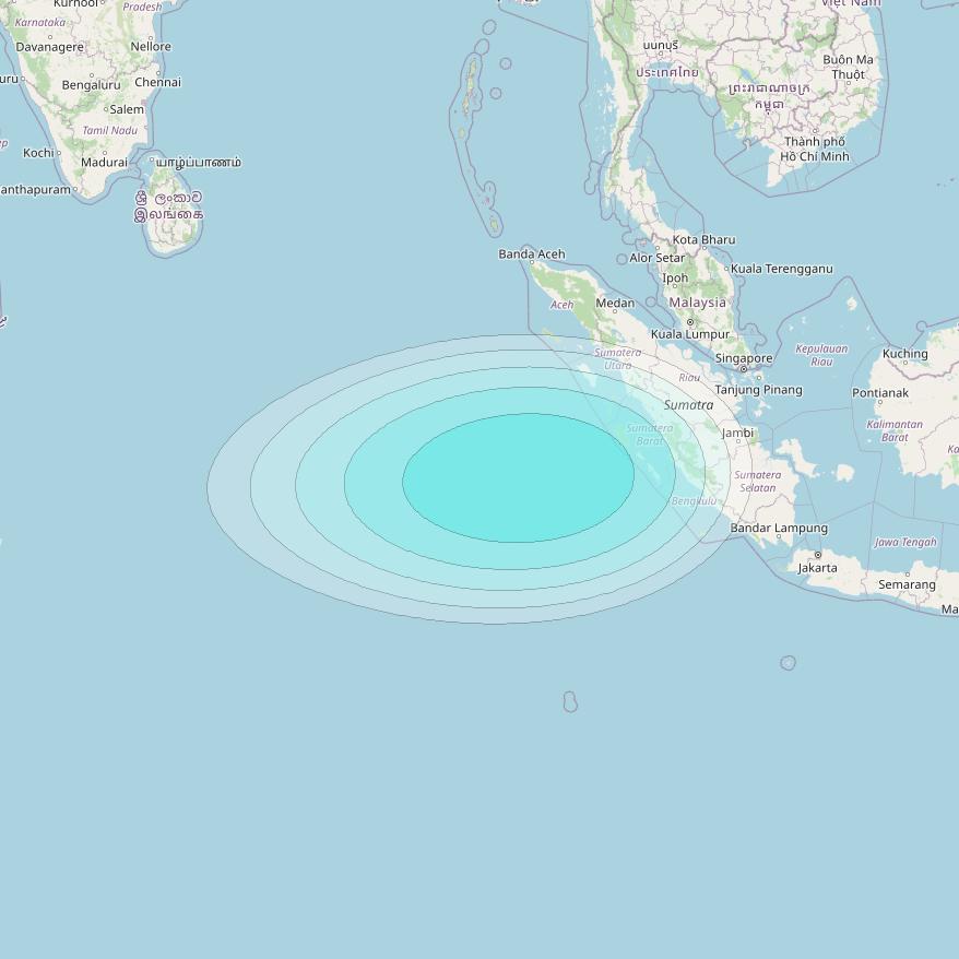 Inmarsat-4F1 at 143° E downlink L-band S012 User Spot beam coverage map