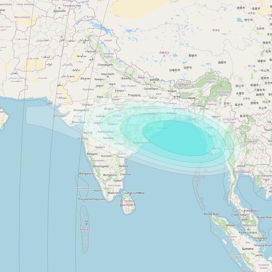 Inmarsat-4F1 at 143° E downlink L-band S015 User Spot beam coverage map