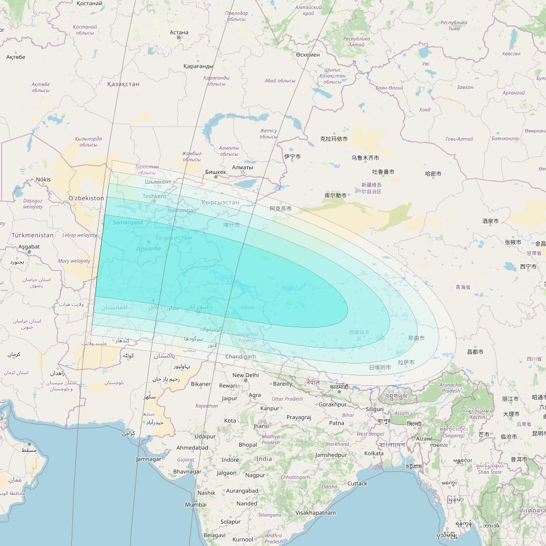 Inmarsat-4F1 at 143° E downlink L-band S017 User Spot beam coverage map