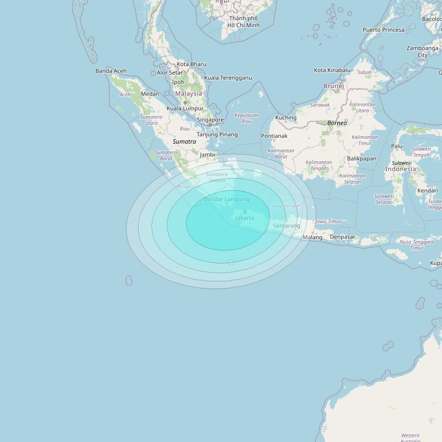 Inmarsat-4F1 at 143° E downlink L-band S022 User Spot beam coverage map