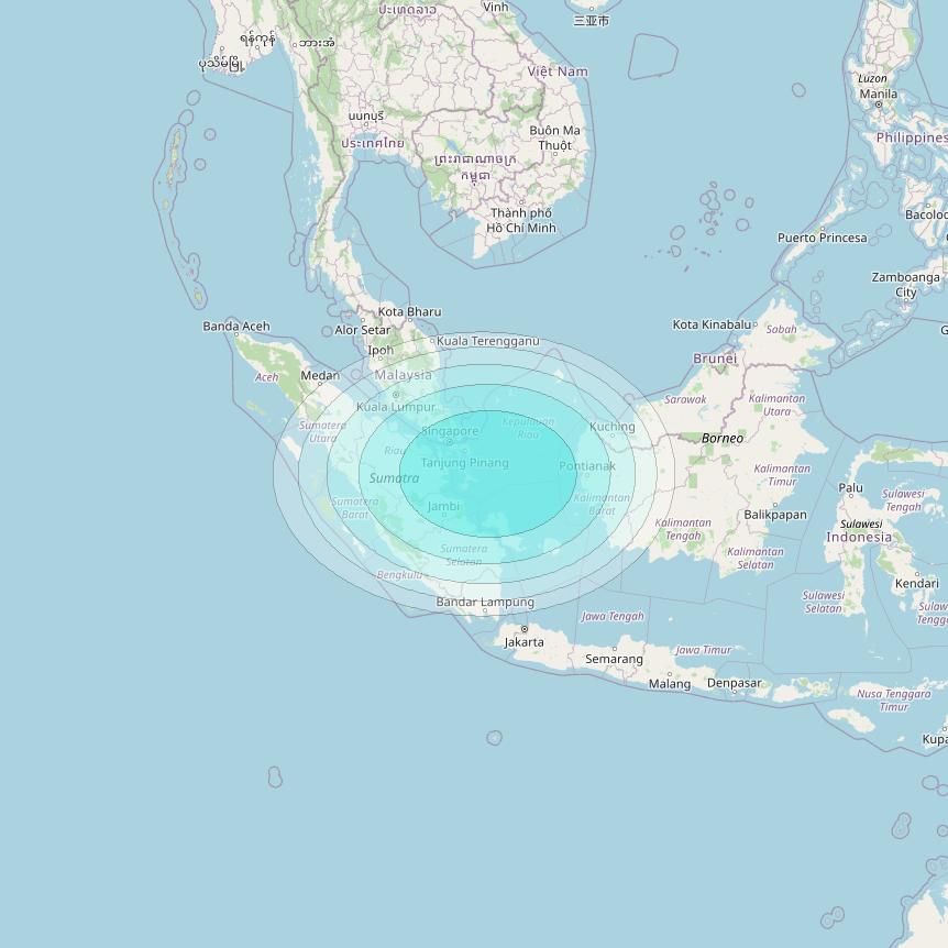 Inmarsat-4F1 at 143° E downlink L-band S023 User Spot beam coverage map