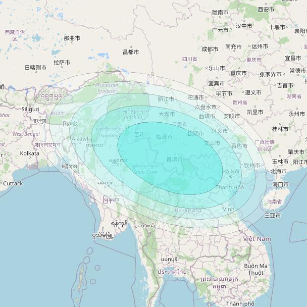 Inmarsat-4F1 at 143° E downlink L-band S026 User Spot beam coverage map
