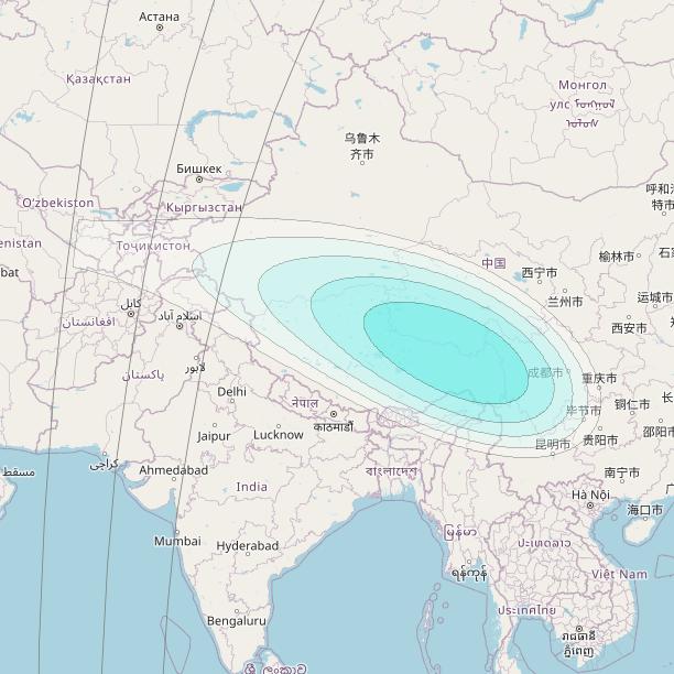 Inmarsat-4F1 at 143° E downlink L-band S027 User Spot beam coverage map