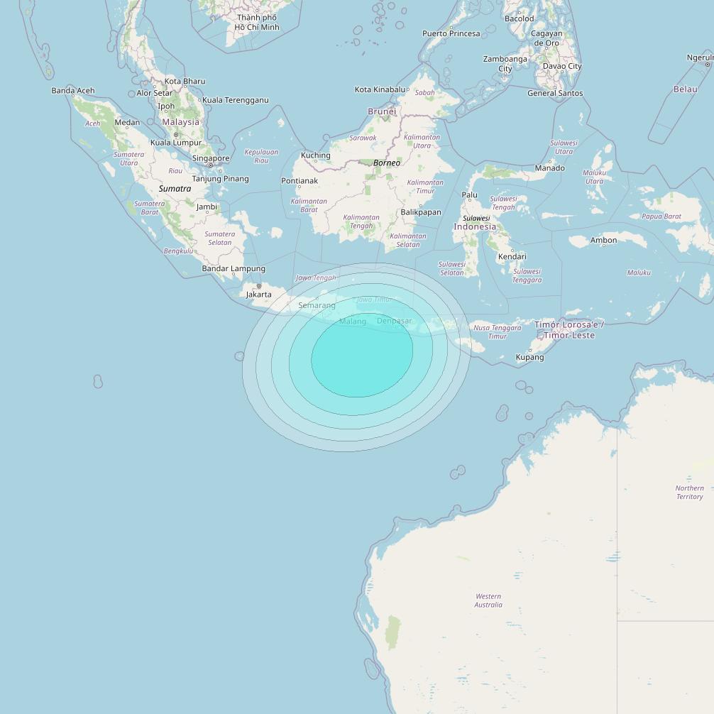 Inmarsat-4F1 at 143° E downlink L-band S033 User Spot beam coverage map