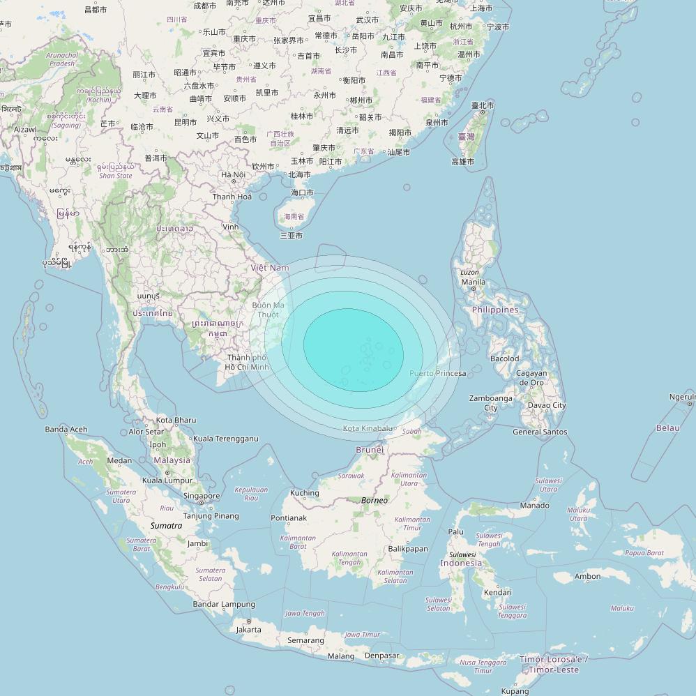 Inmarsat-4F1 at 143° E downlink L-band S036 User Spot beam coverage map