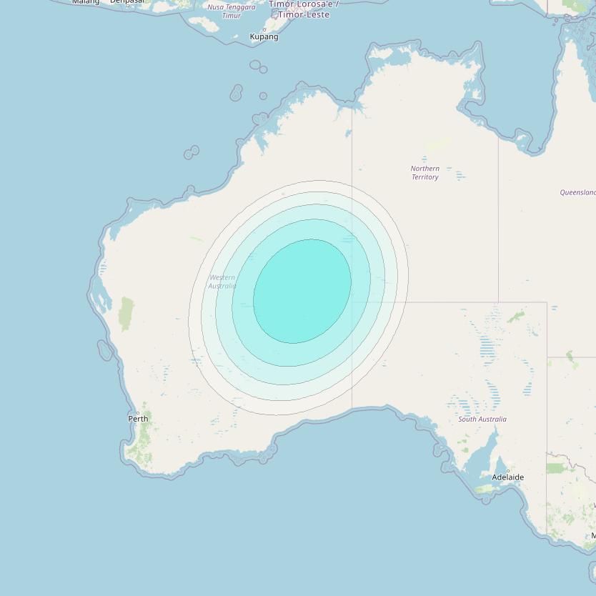 Inmarsat-4F1 at 143° E downlink L-band S057 User Spot beam coverage map