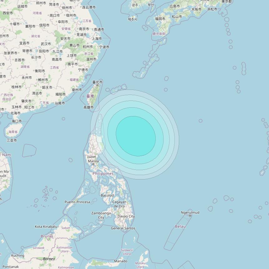 Inmarsat-4F1 at 143° E downlink L-band S063 User Spot beam coverage map