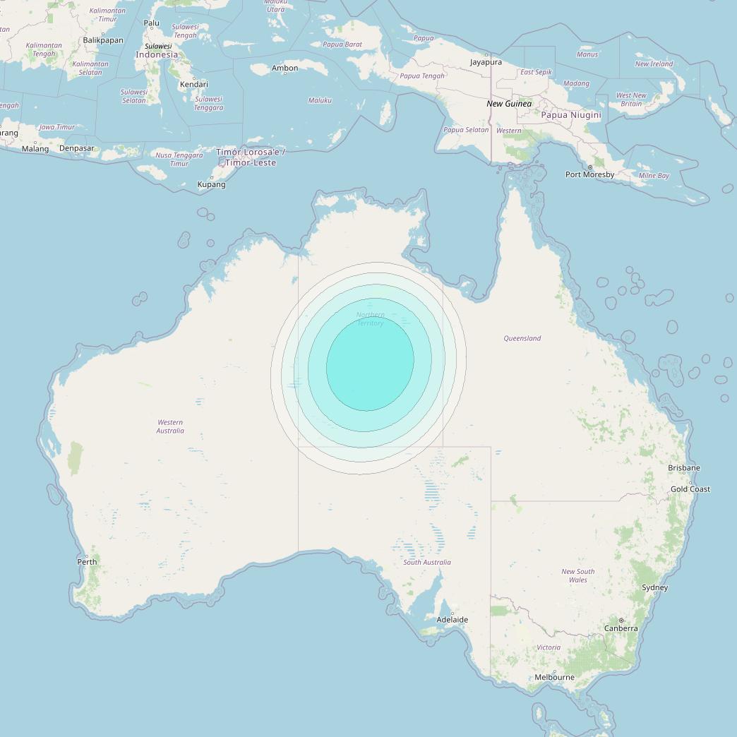 Inmarsat-4F1 at 143° E downlink L-band S072 User Spot beam coverage map