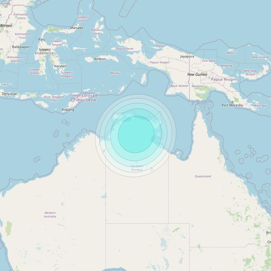 Inmarsat-4F1 at 143° E downlink L-band S073 User Spot beam coverage map