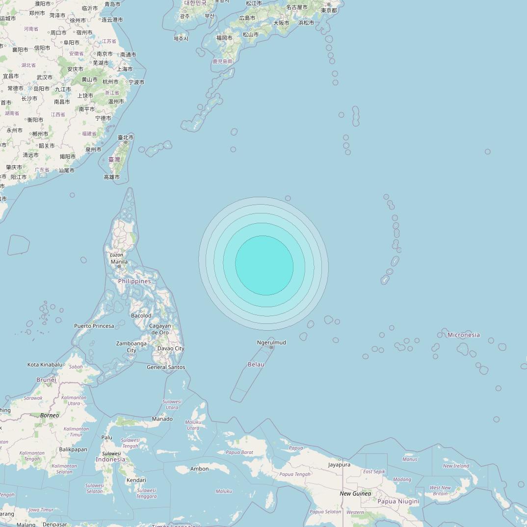 Inmarsat-4F1 at 143° E downlink L-band S077 User Spot beam coverage map