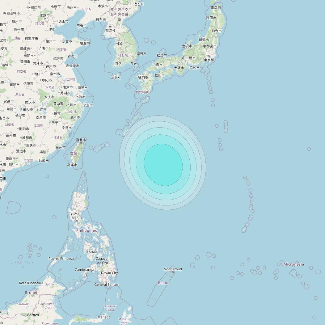 Inmarsat-4F1 at 143° E downlink L-band S078 User Spot beam coverage map