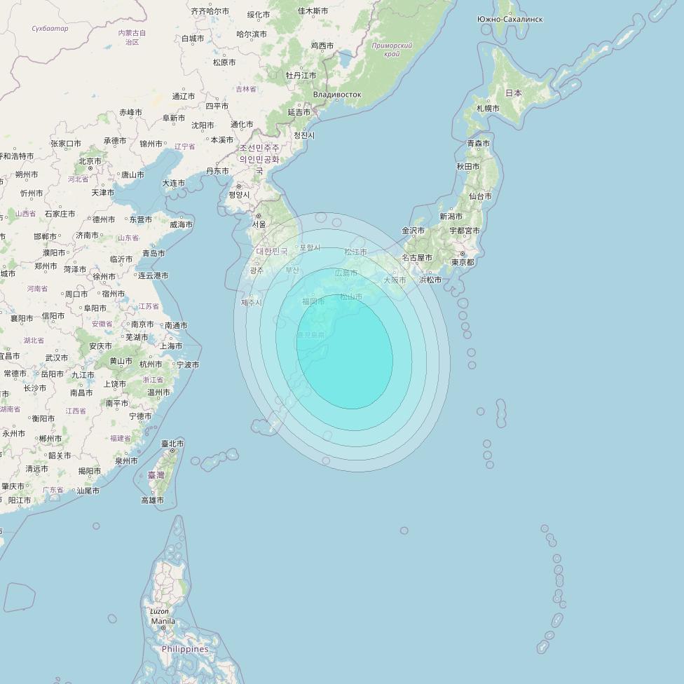 Inmarsat-4F1 at 143° E downlink L-band S079 User Spot beam coverage map