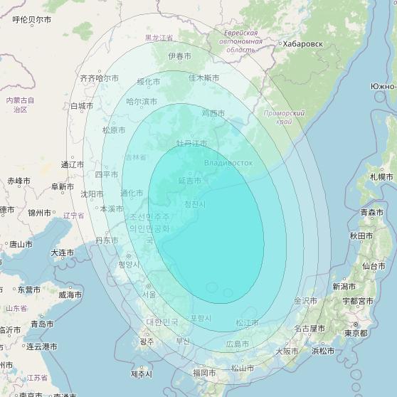 Inmarsat-4F1 at 143° E downlink L-band S080 User Spot beam coverage map