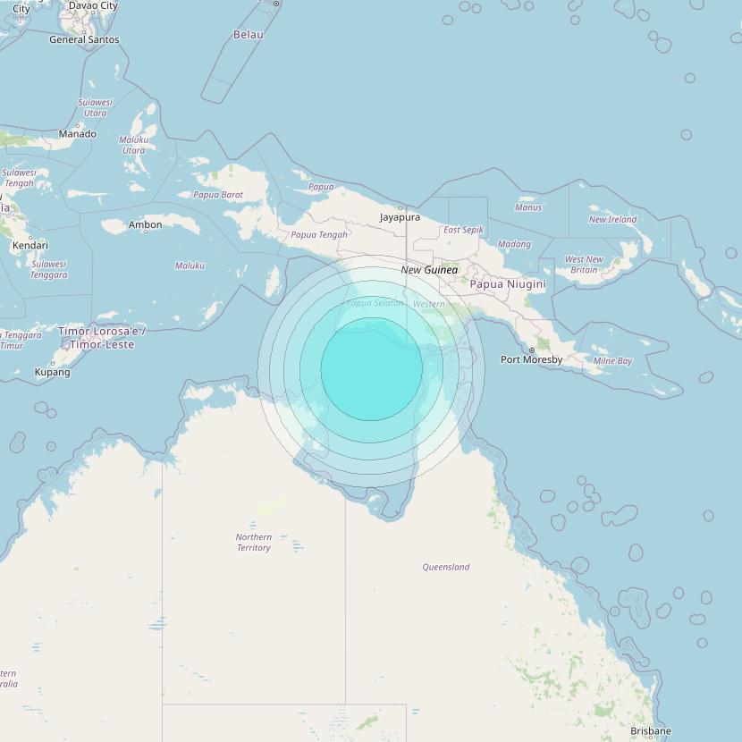 Inmarsat-4F1 at 143° E downlink L-band S088 User Spot beam coverage map