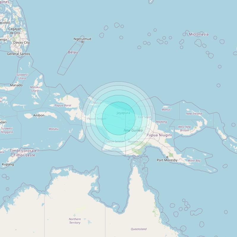 Inmarsat-4F1 at 143° E downlink L-band S089 User Spot beam coverage map