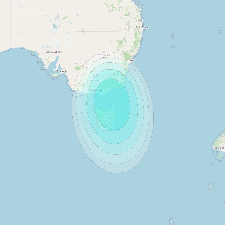 Inmarsat-4F1 at 143° E downlink L-band S099 User Spot beam coverage map