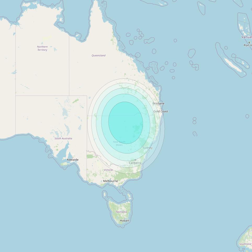Inmarsat-4F1 at 143° E downlink L-band S100 User Spot beam coverage map