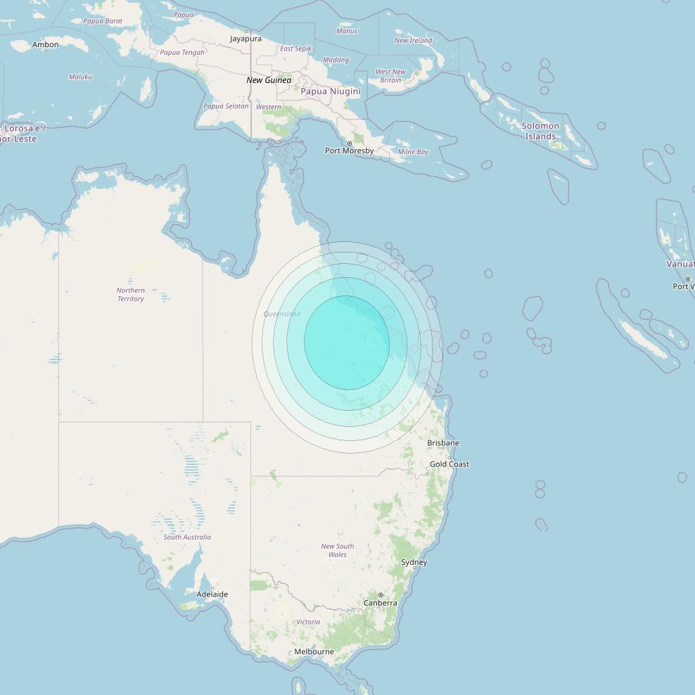 Inmarsat-4F1 at 143° E downlink L-band S101 User Spot beam coverage map