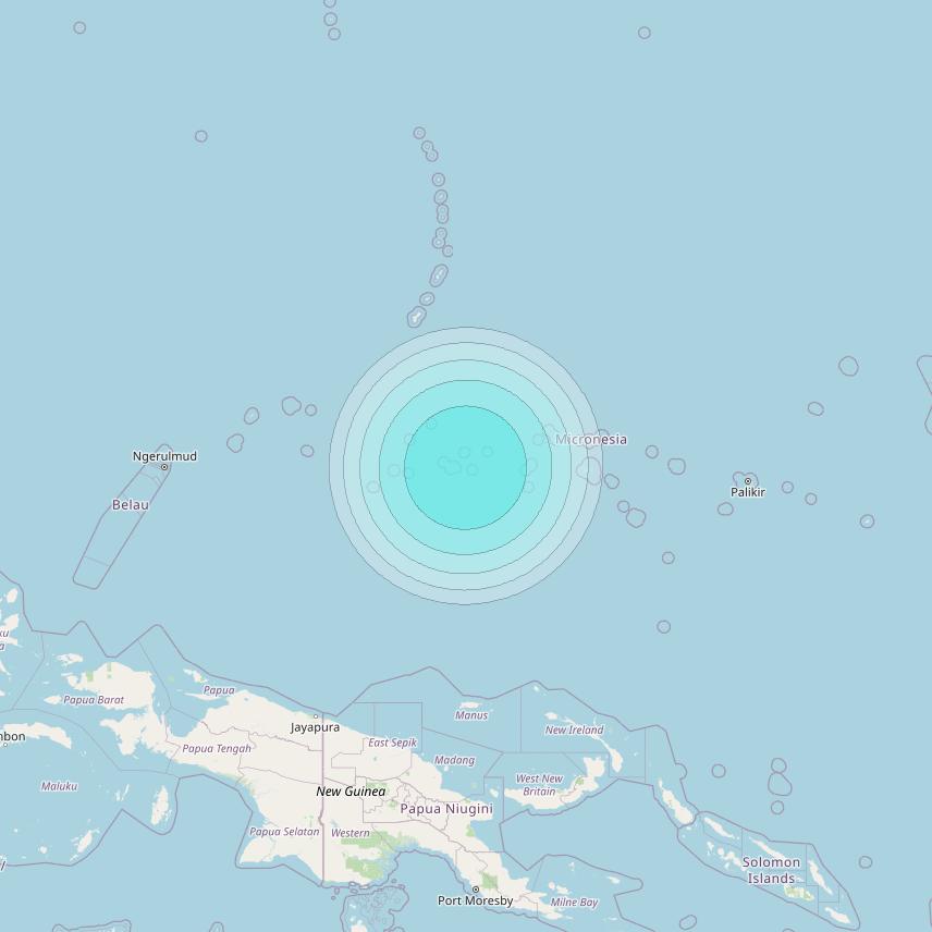 Inmarsat-4F1 at 143° E downlink L-band S105 User Spot beam coverage map