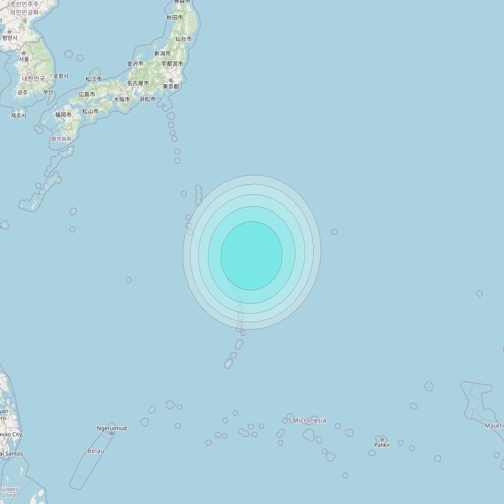 Inmarsat-4F1 at 143° E downlink L-band S107 User Spot beam coverage map