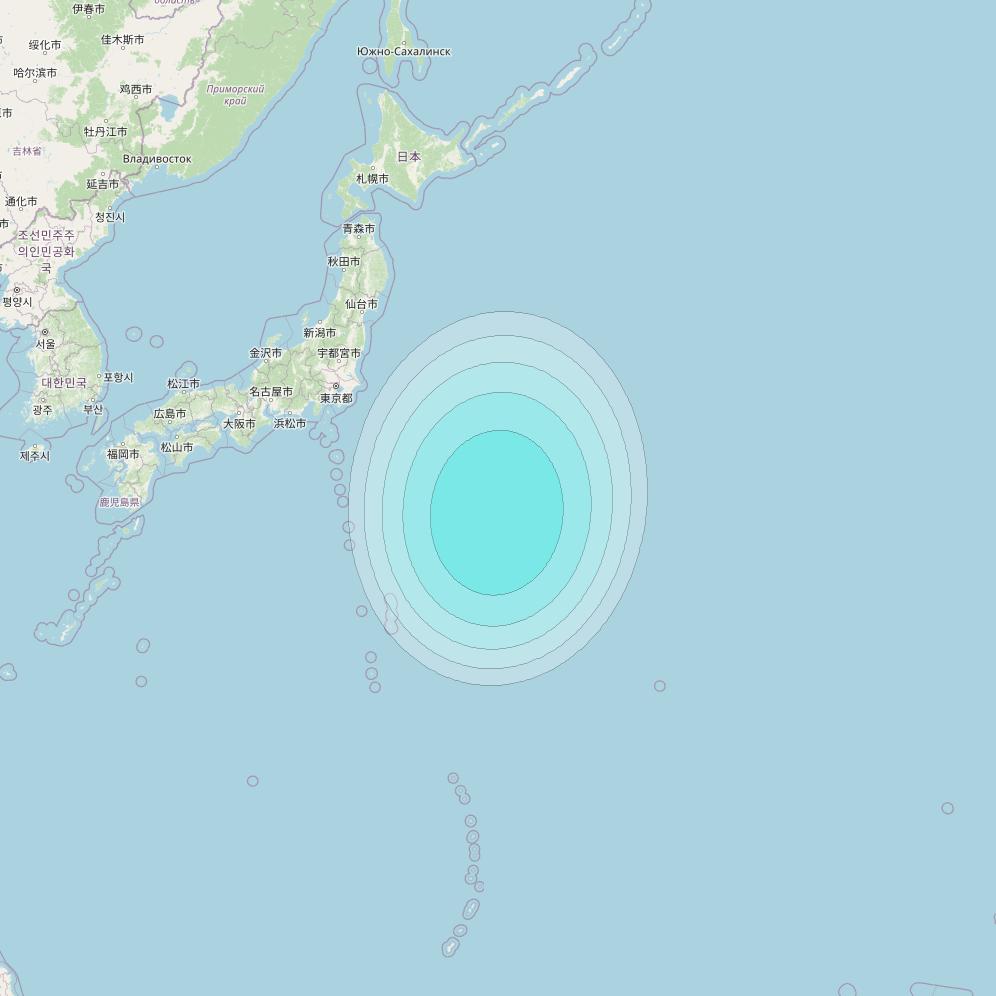 Inmarsat-4F1 at 143° E downlink L-band S108 User Spot beam coverage map