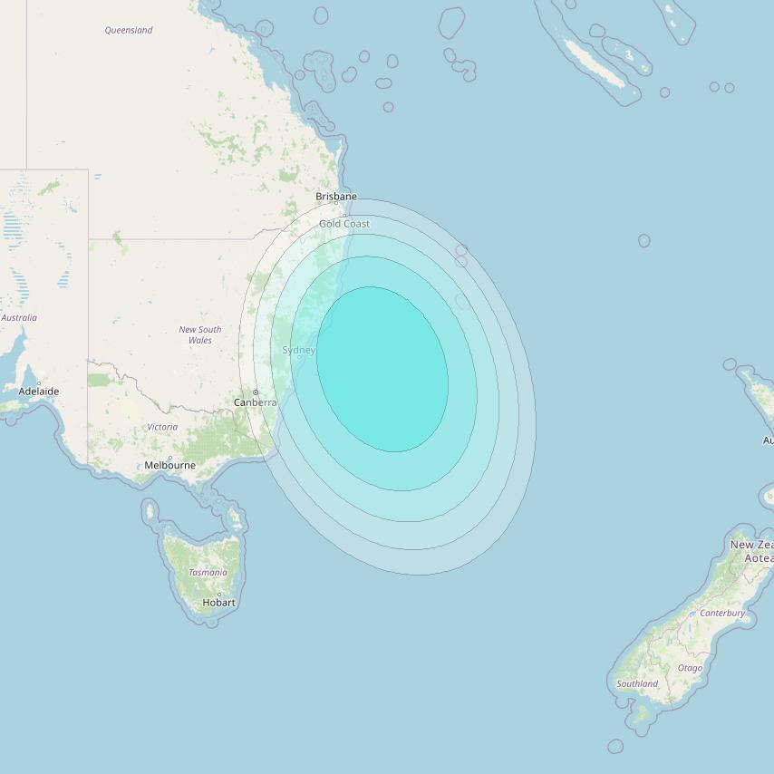 Inmarsat-4F1 at 143° E downlink L-band S114 User Spot beam coverage map