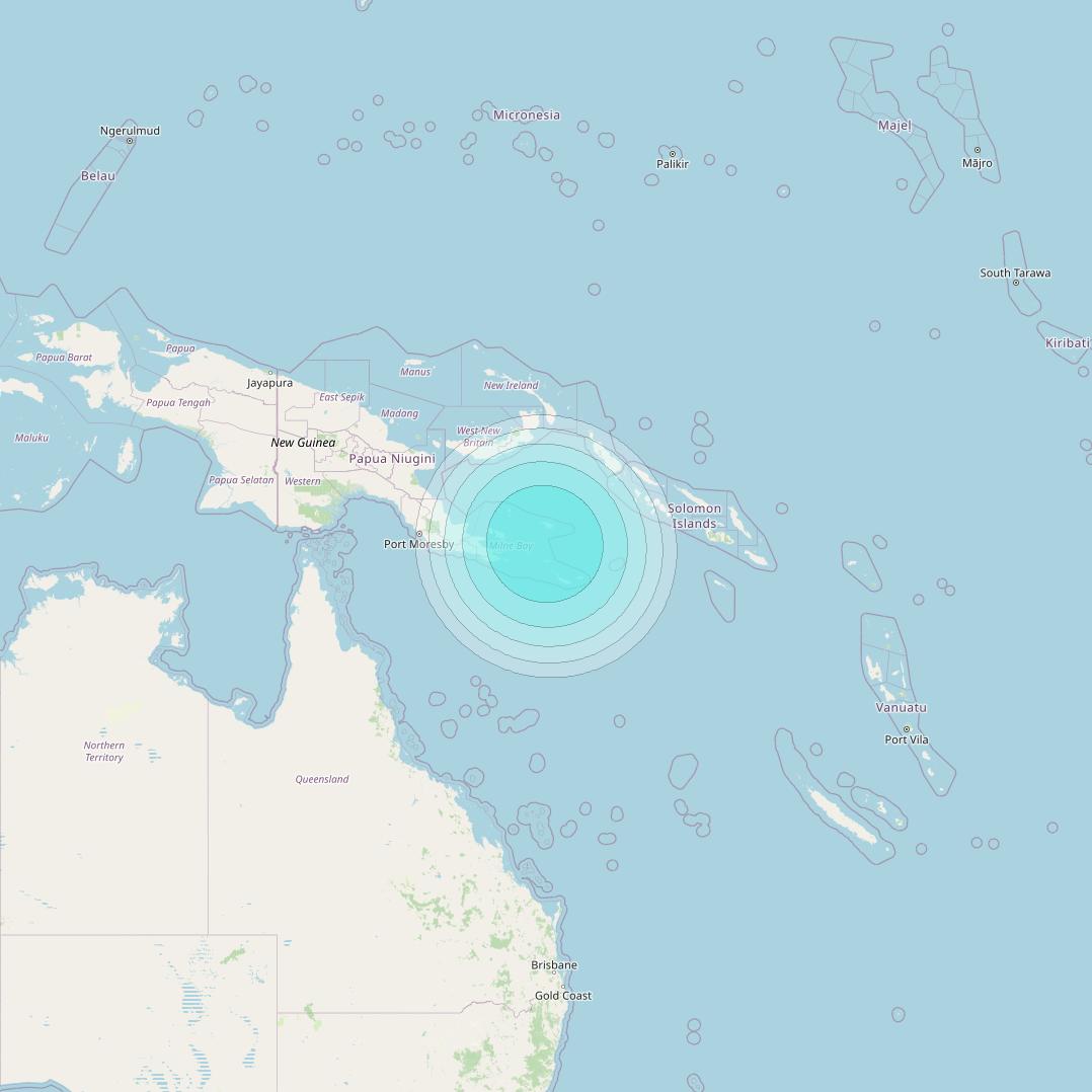 Inmarsat-4F1 at 143° E downlink L-band S117 User Spot beam coverage map