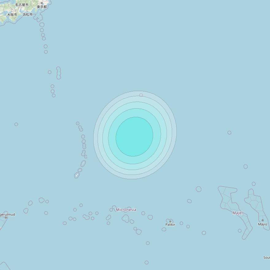 Inmarsat-4F1 at 143° E downlink L-band S121 User Spot beam coverage map