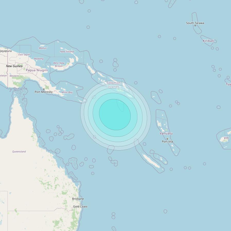 Inmarsat-4F1 at 143° E downlink L-band S130 User Spot beam coverage map