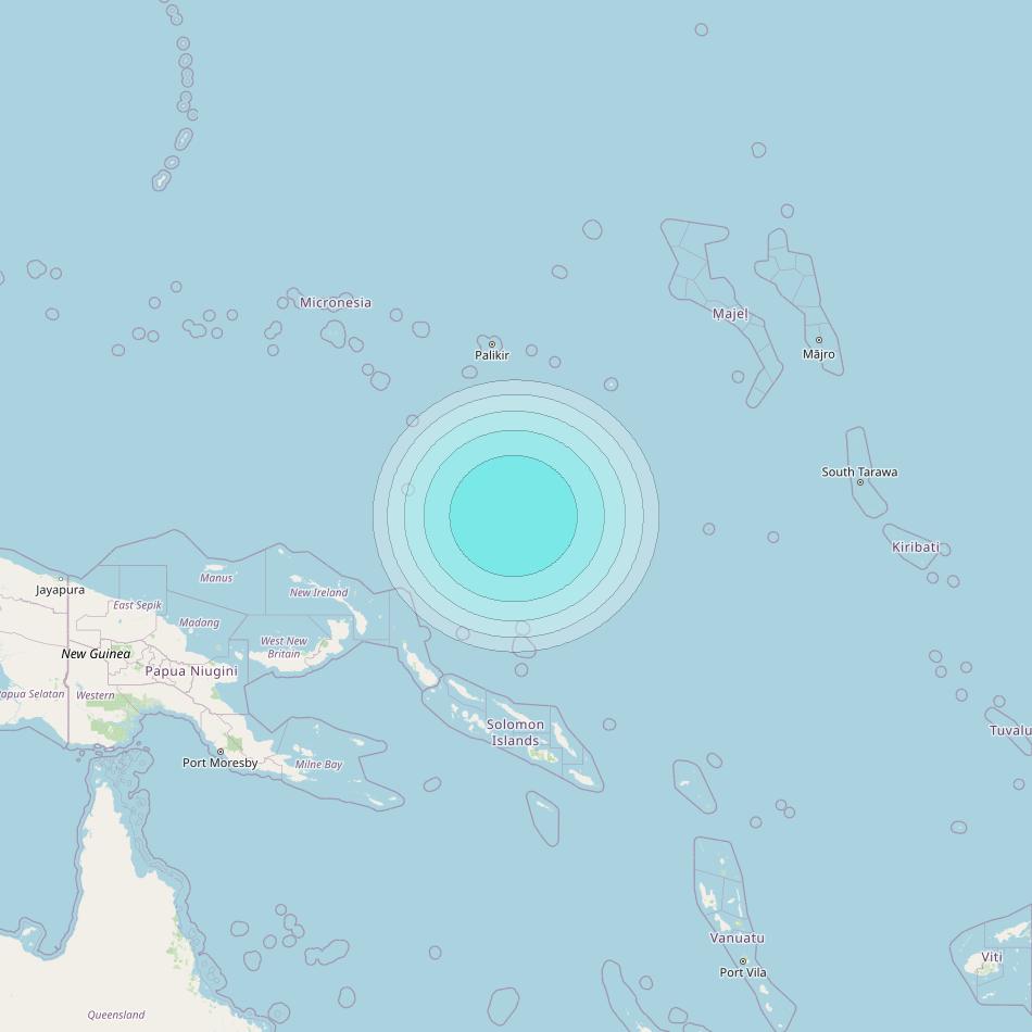 Inmarsat-4F1 at 143° E downlink L-band S132 User Spot beam coverage map