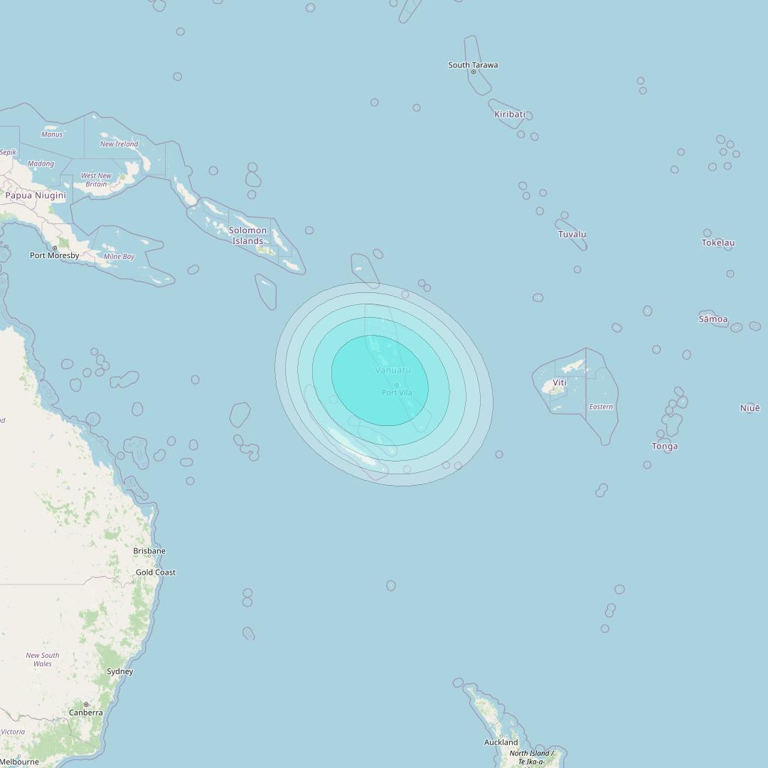 Inmarsat-4F1 at 143° E downlink L-band S144 User Spot beam coverage map