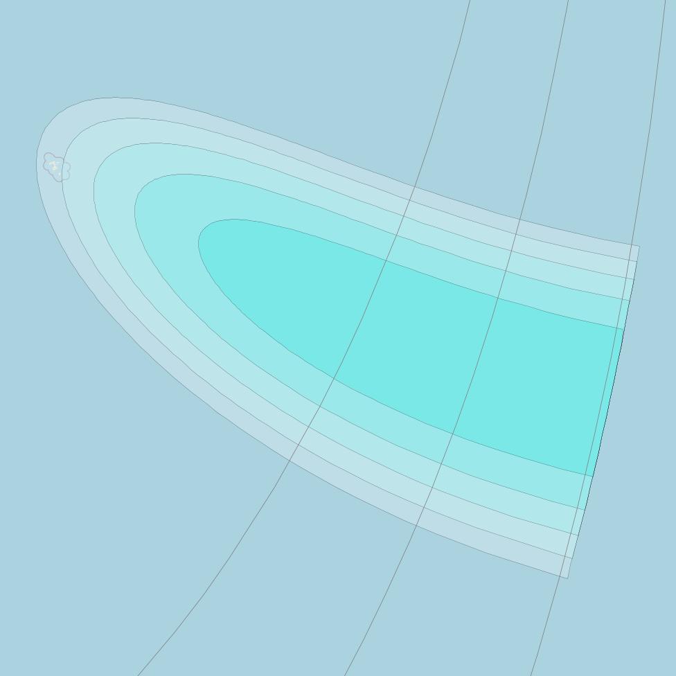 Inmarsat-4F1 at 143° E downlink L-band S154 User Spot beam coverage map